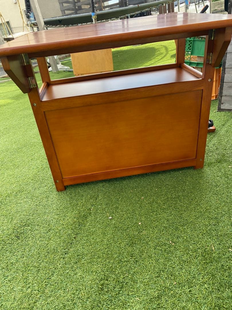 両バタ　キッチンカウンター　バタフライワゴン木製キッチンワゴン 折りたたみ式