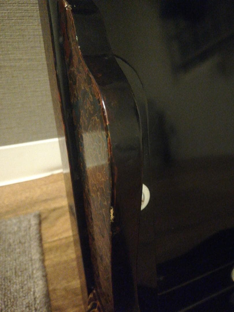 ビンテージ津軽塗り座卓正方形ローテーブル　ヴィンテージちゃぶ台