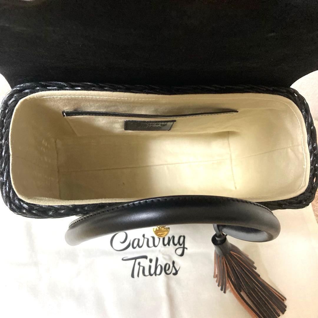 ちーこ　[美品] グレースコンチネンタル　カービングトライブス　かごバッグ