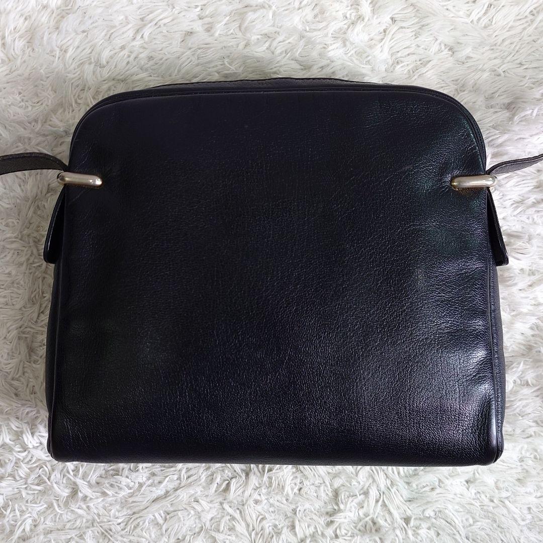 クリスチャンディオール ショルダーバッグ 斜め掛け ビンテージ レザー ブラック