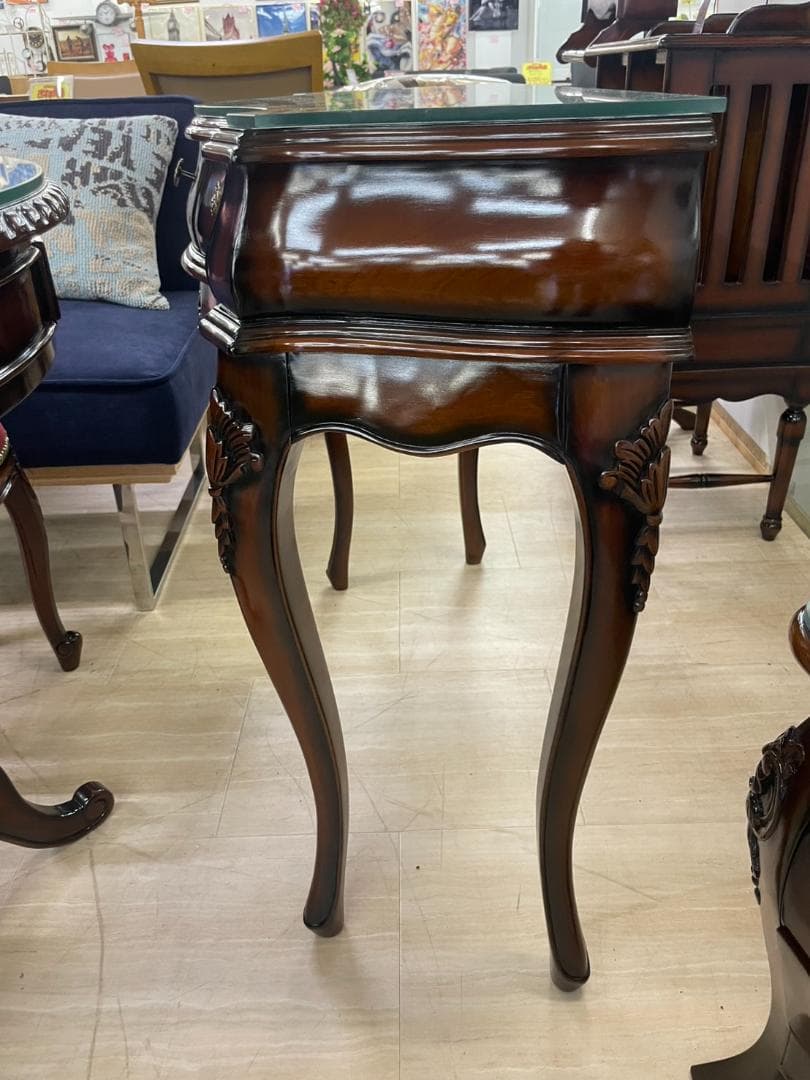 マホガニー　コンソールデスク　デスク　机　ドレッサー　化粧台　飾り棚　コンソール