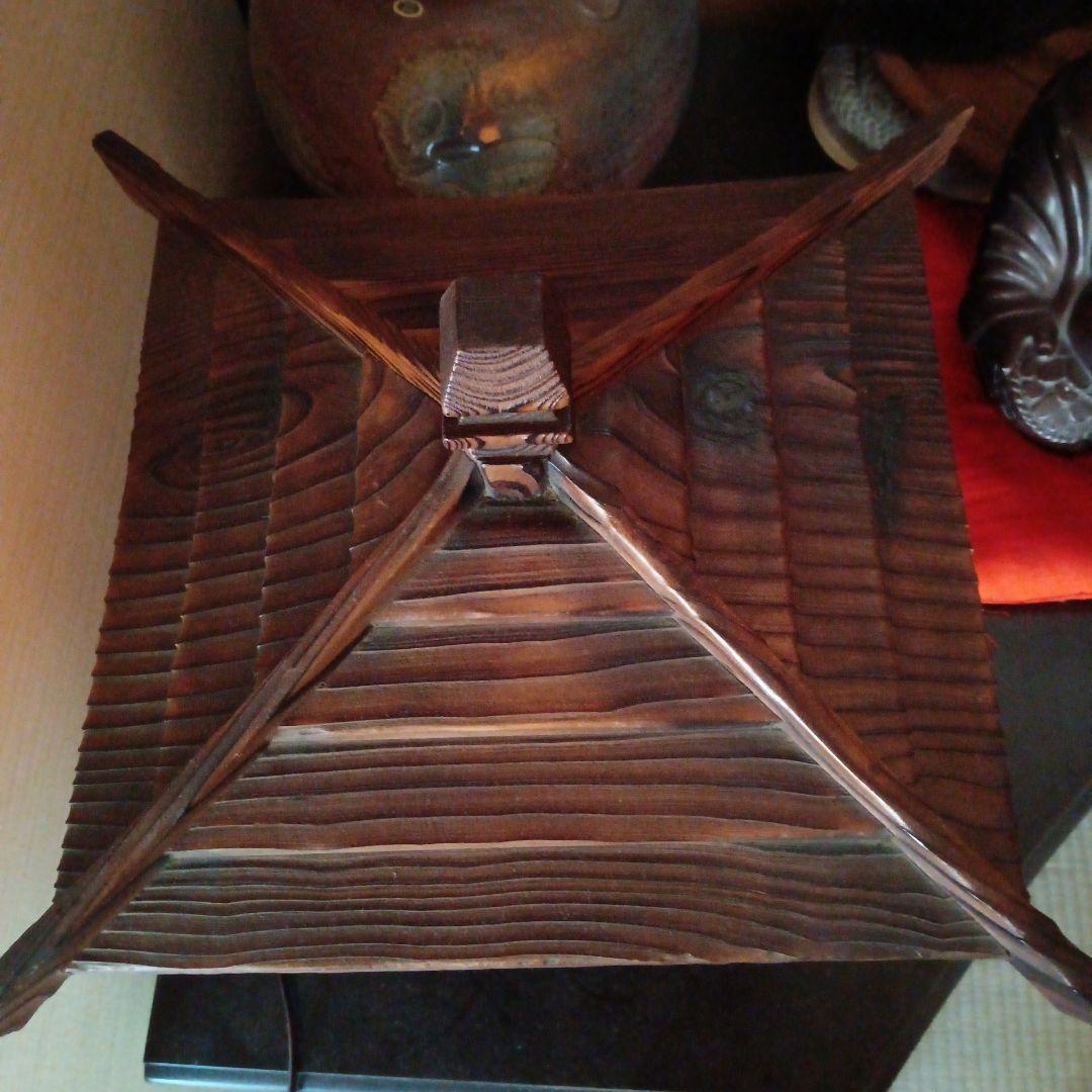 4:昭和　レトロ 焼杉 行灯　灯籠　木製