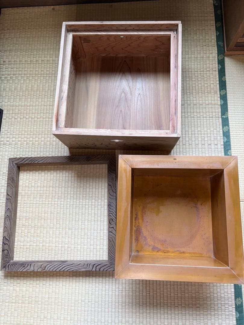杉材　置き炉　銅落とし　炉縁付き