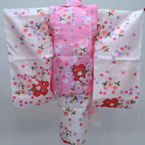 七五三 三歳 女児 被布着物祝着フルセット お仕立て無料 NO23973