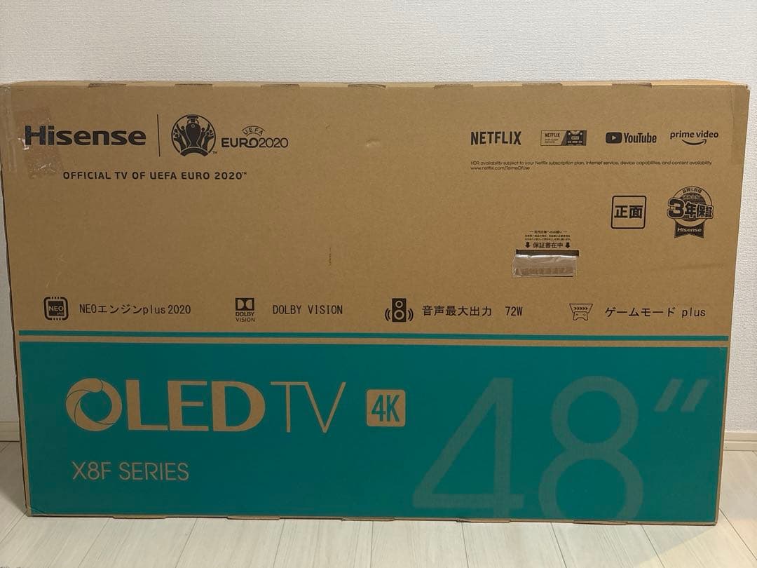 ハイセンス 48V型 4K有機EL テレビ 48X8F 2021年モデル　外箱有