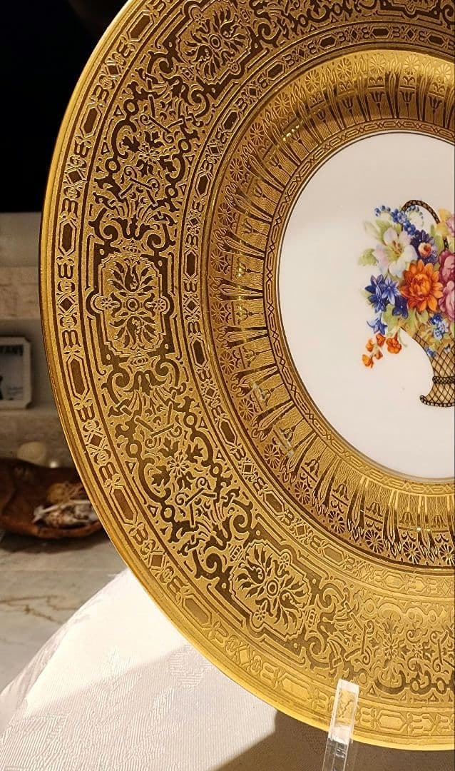 ロイヤル ババリア B① フッチェンロイター ゼルプ 金彩 ディナープレート花籠