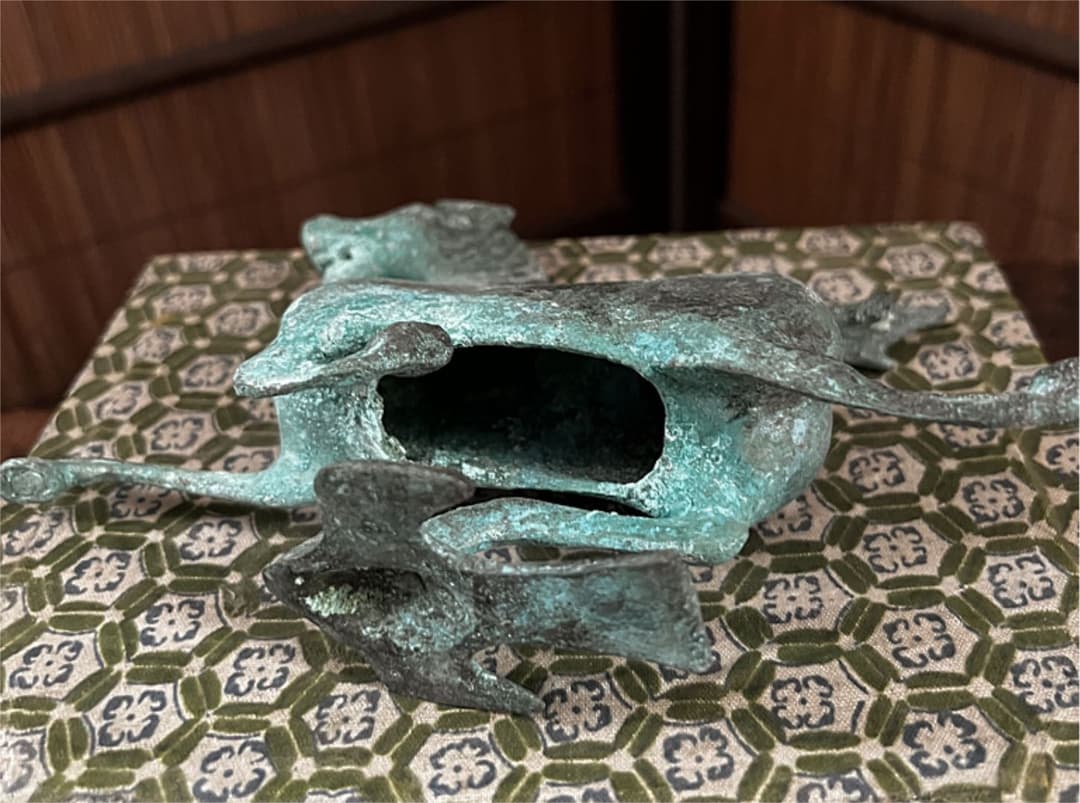 中国美術 古青銅 翔馬 共箱