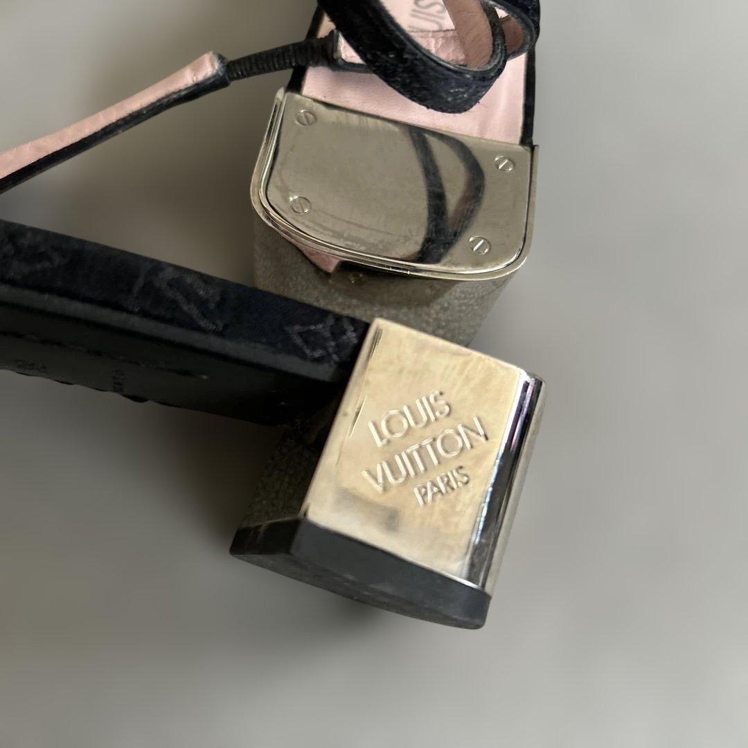 Louis Vuitton ブラック スリングバックサンダル ミュール