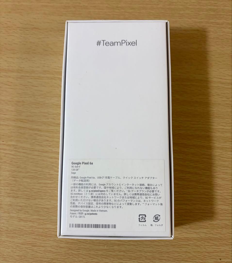 Google Pixel 6a ミントグリーン 本体、付属品全て SIMフリー