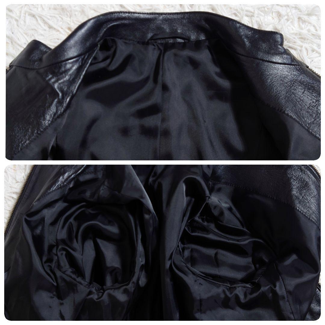 ANAYI　アナイ　ライダース　レザージャケット　羊革　ラムレザー　黒　36　S