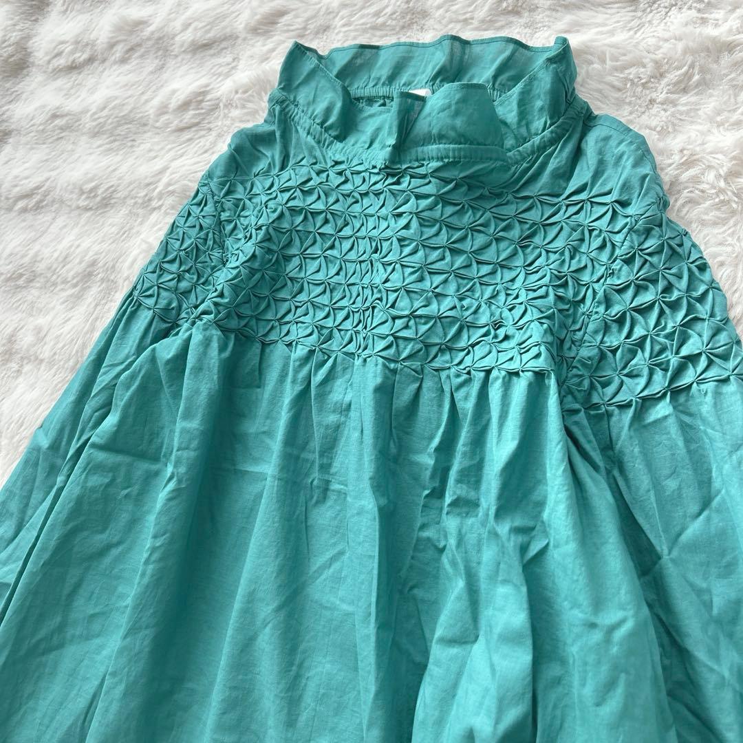 マーレット★ マジョレレ　コットンスモッキングブラウス　チュニック　グリーン