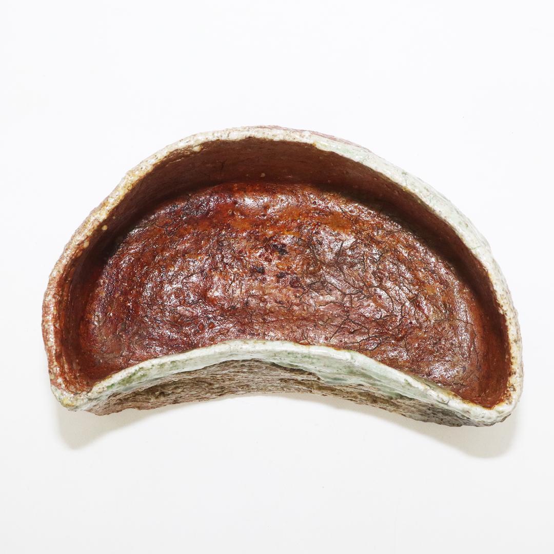 三日月形 水指 木蓋 茶道具 水差し 信楽焼