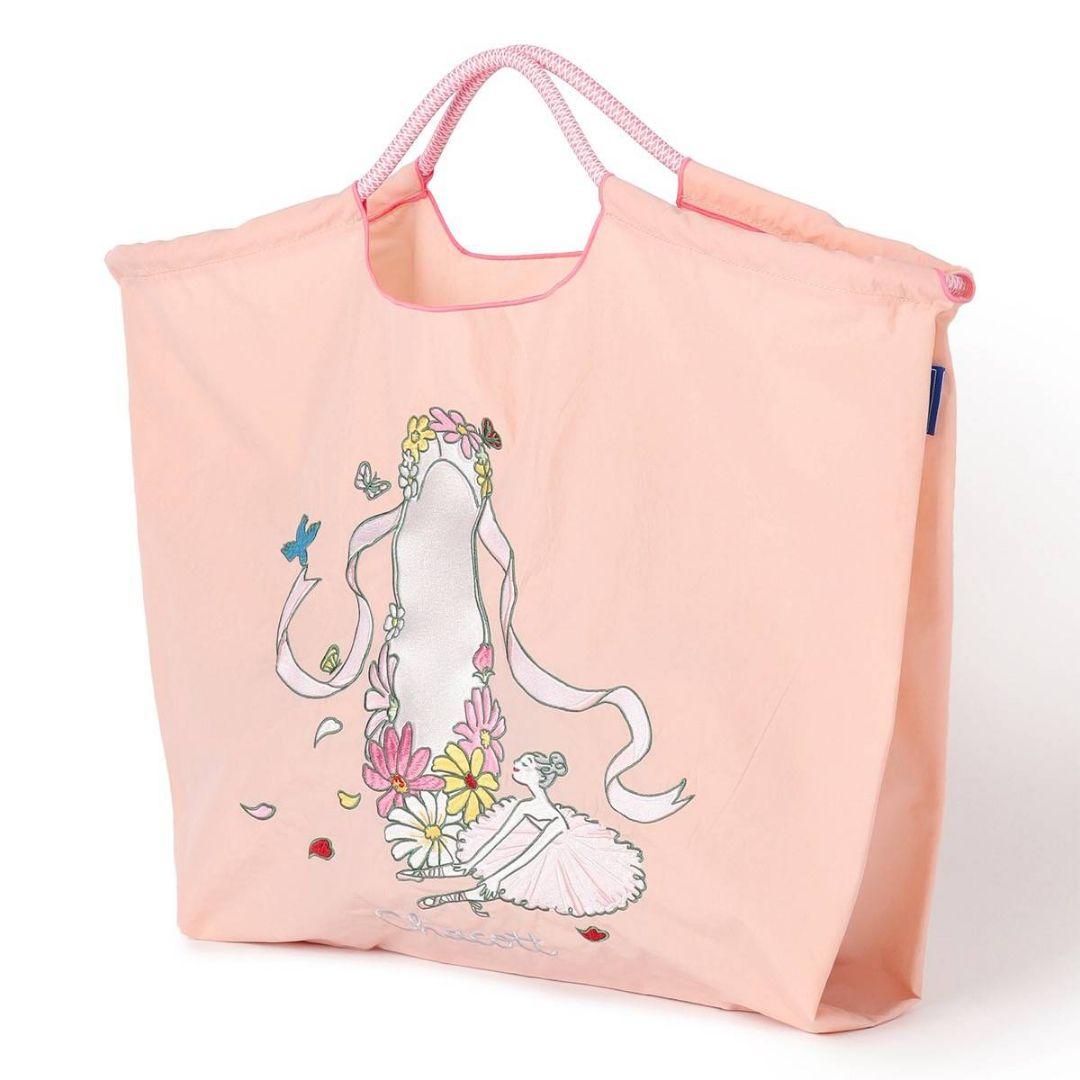 【新品】Ball＆ChainチャコットフラワーポワントトートLサーモンピンク