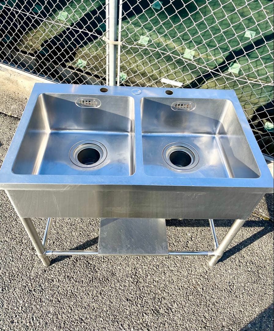 ステンレス2槽シンク　流し台　1000×600×820