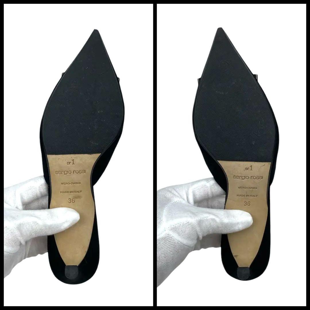 sergio rossi セルジオロッシ　sr1 ミュールサンダル　黒　23cm