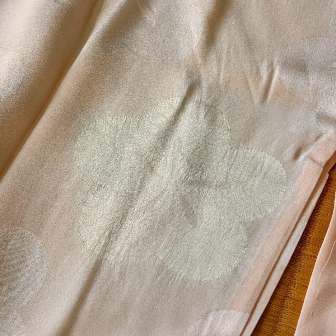 C- 1122▲正絹　付け下げ訪問着　襦袢付き　絞りと刺繍