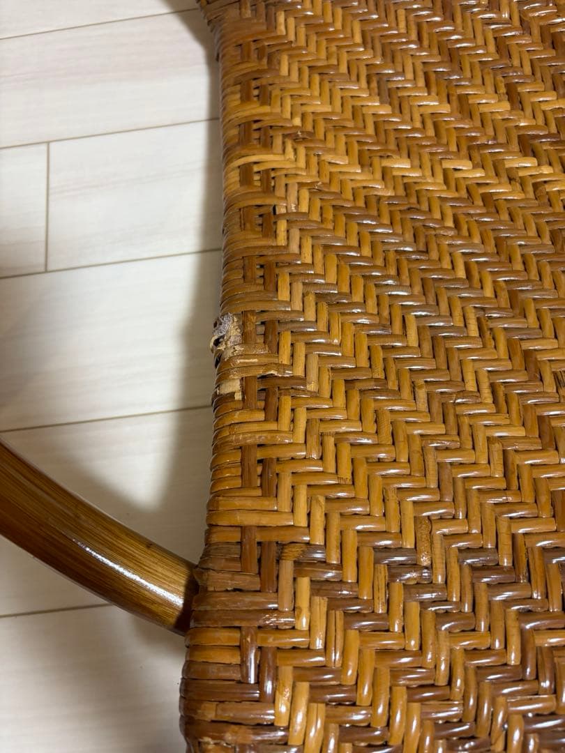 ラタン　丸座椅子　2台セット　アジア　レトロ