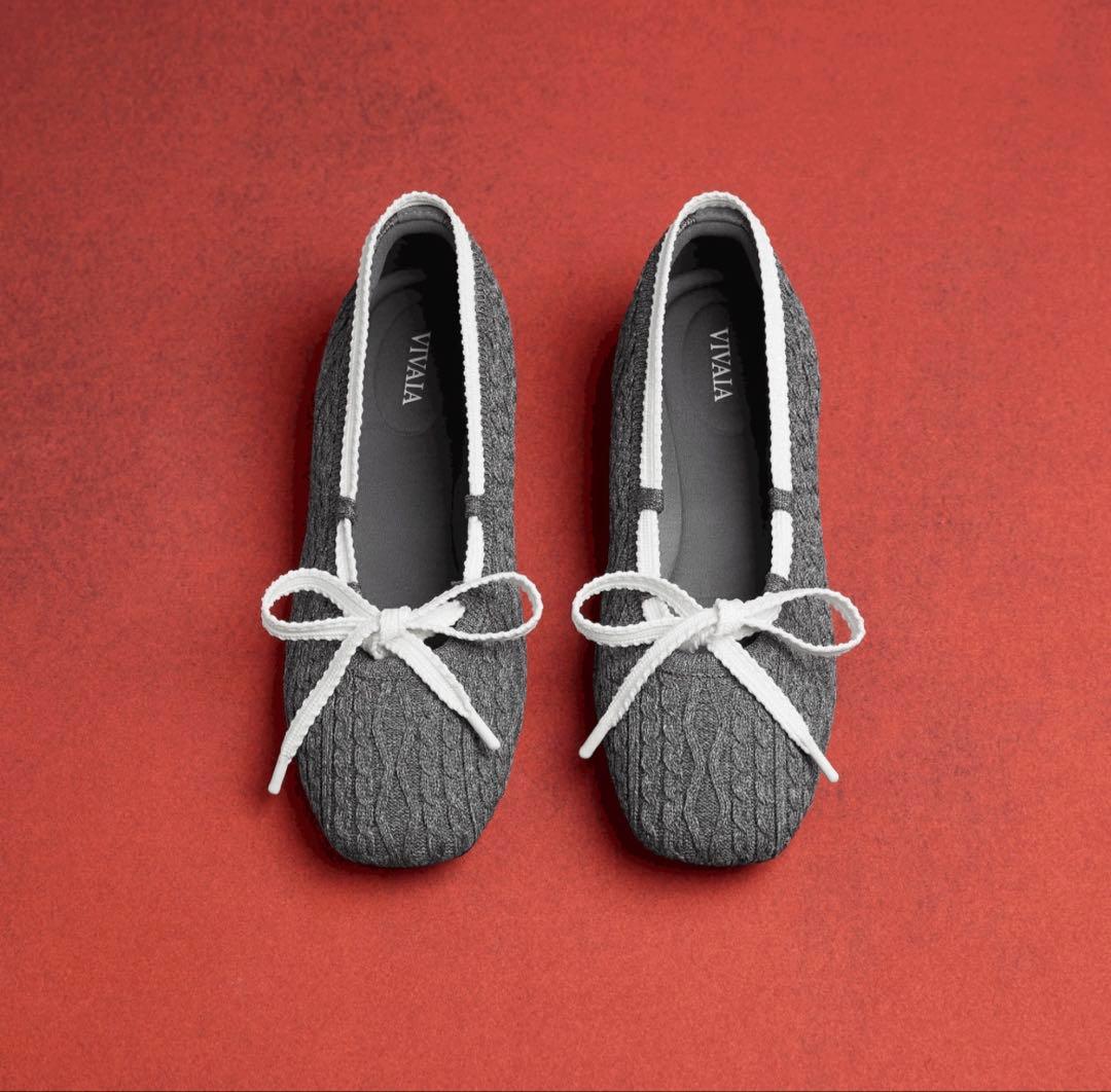 【未使用】新作☆VIVAIAスクエアトゥ バレエ フラット 25㎝