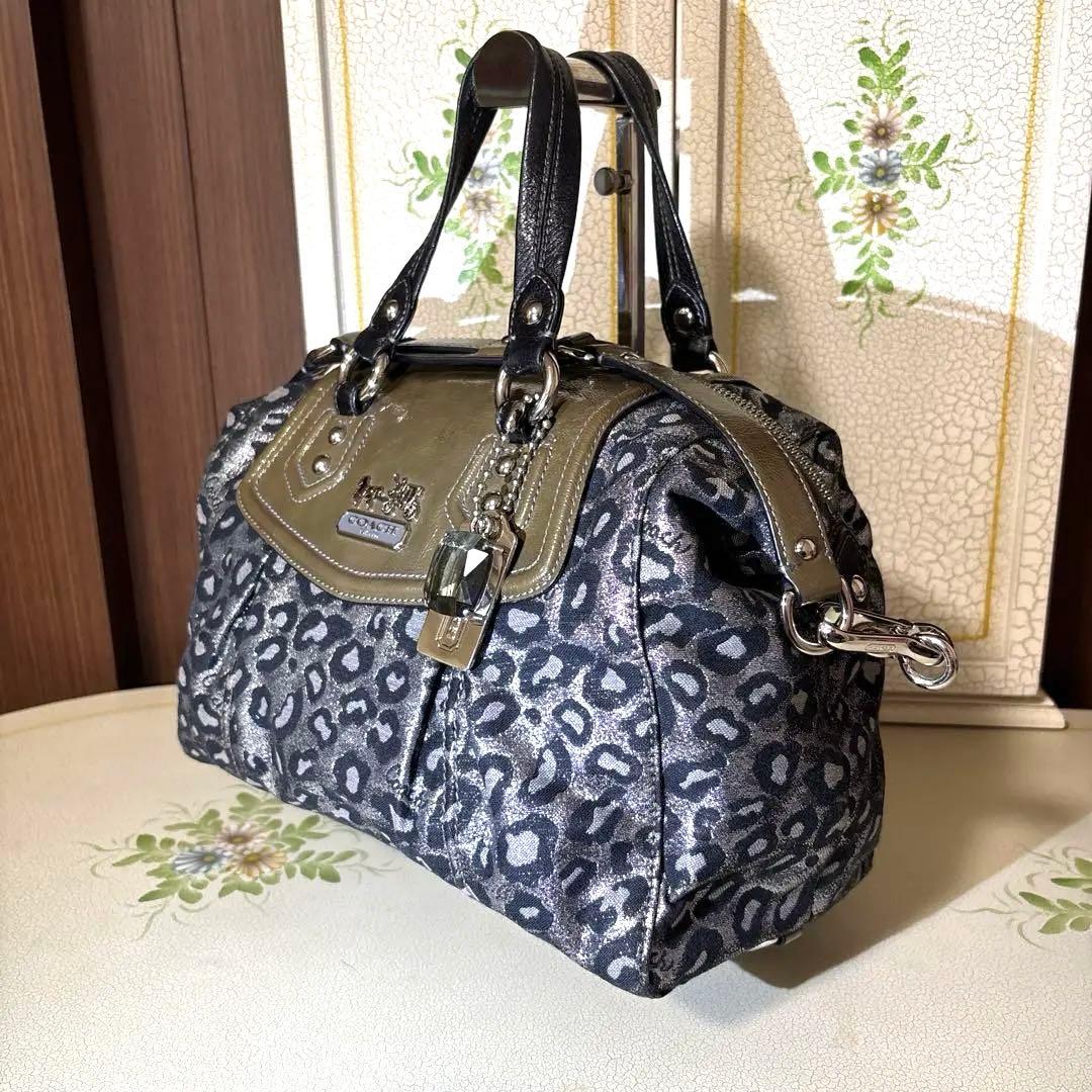COACH 3WAY ハンドバッグ ショルダーバッグ レオパード柄