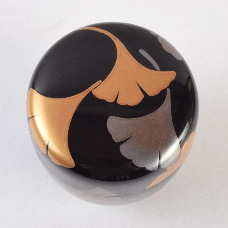 茶道具　塗師　越山作　銀杏蒔絵　中棗　共布共箱　V　9193