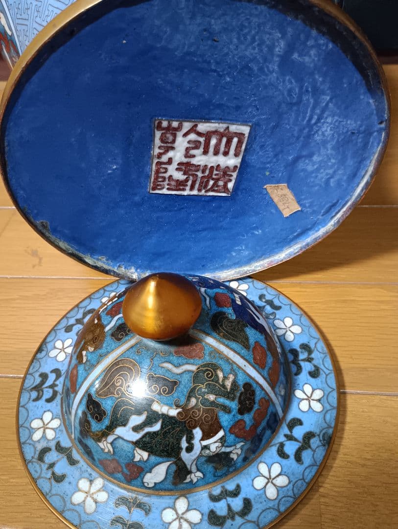 将軍壺　一対　七宝焼き　倣古　置物　中国　大きい　工芸品　インテリア