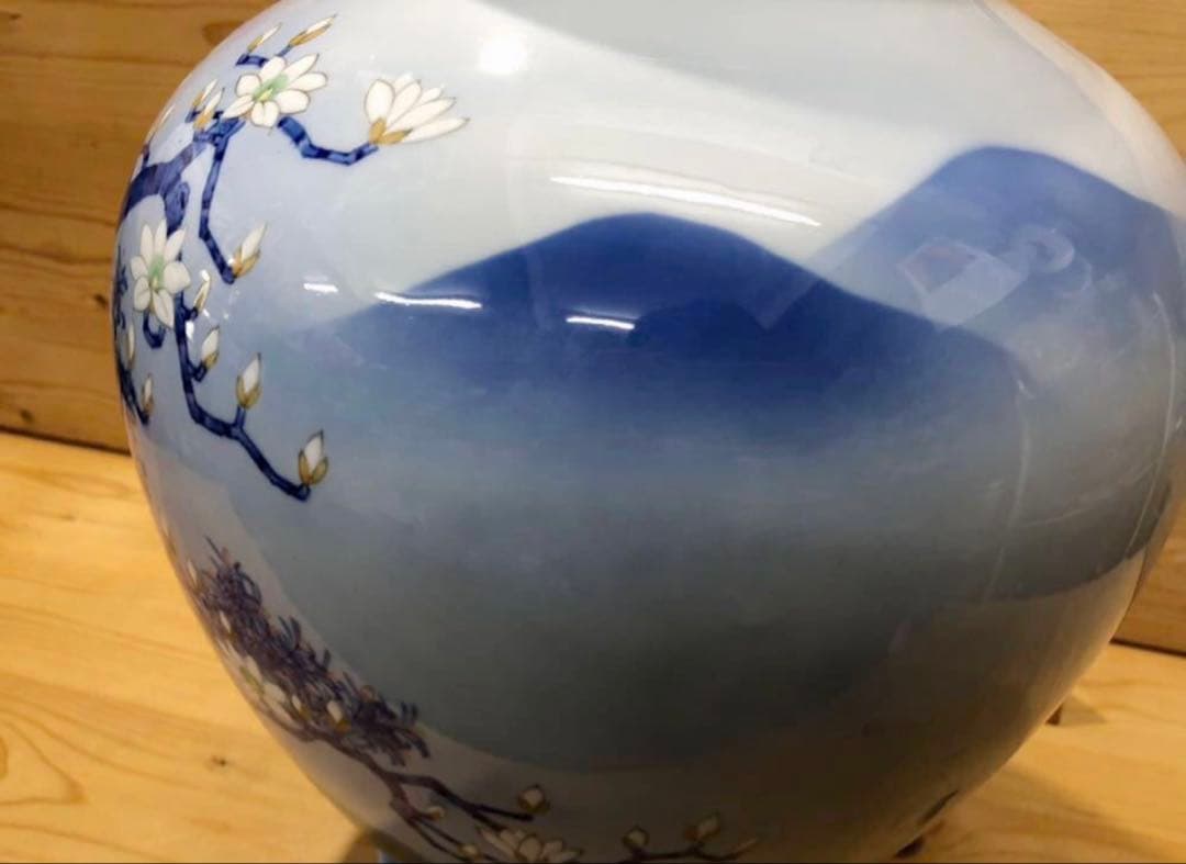 未使用/特価❕深川製磁/オールド深川/孔雀/花瓶/1点　花入/壷/大花瓶