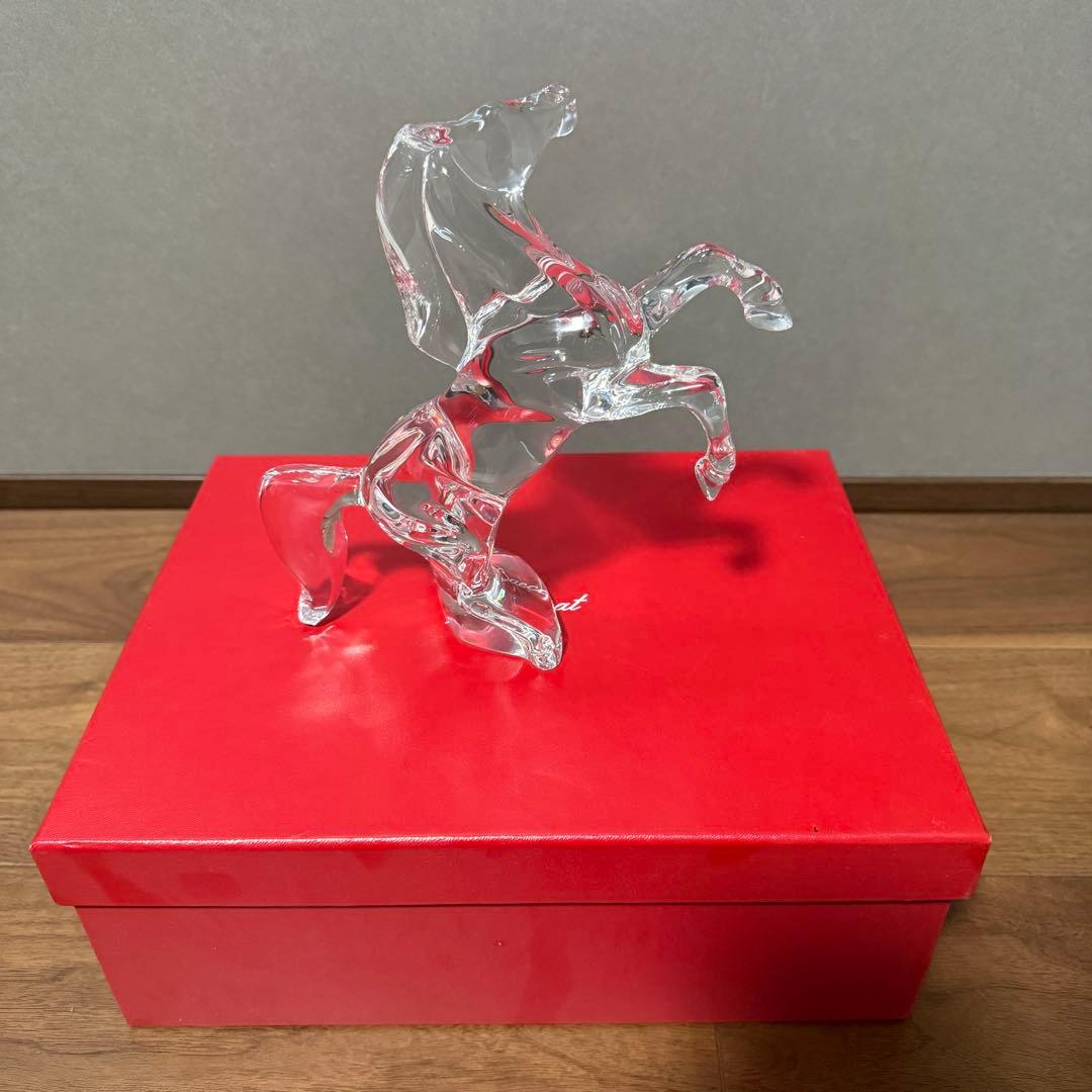 Baccarat 馬のクリスタル彫刻　いななく馬