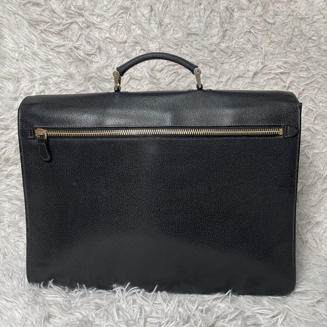 PRADA プラダ　ビジネスバッグ　レザー　ブラック　黒　本革　シボ革