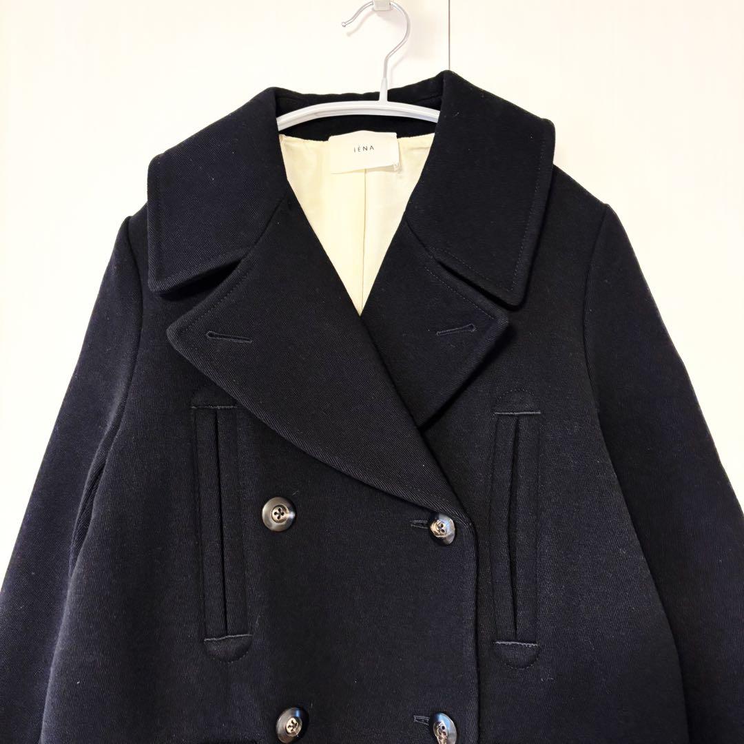 イエナ IENA キャバリーメルトンロングPコート アウター ピーコート 黒