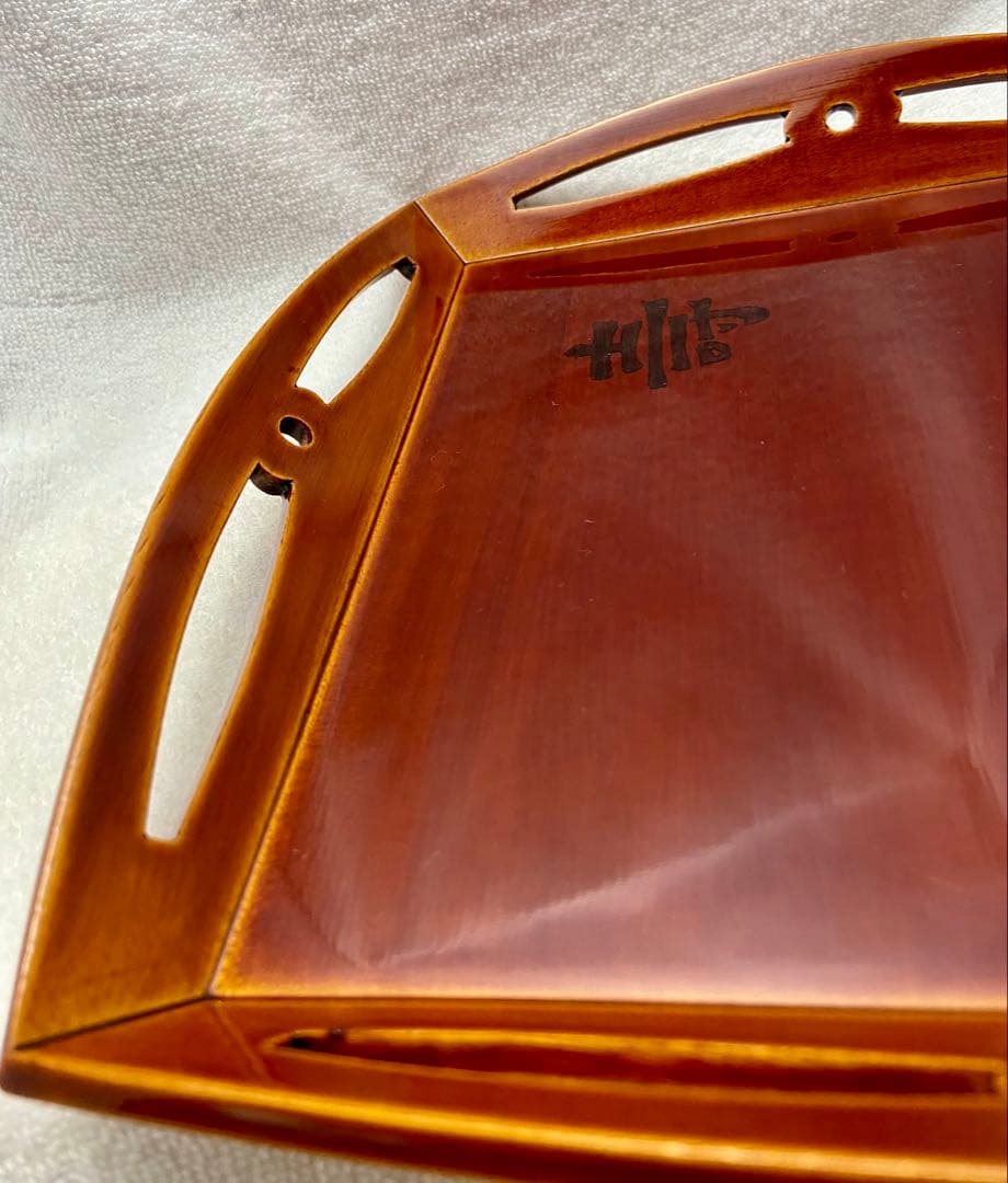 遠州流 成趣庵 壽 茶道具 四方盆 漆 飛騨春慶【匿名配送】