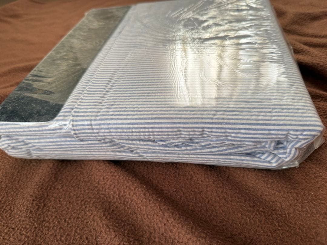 Ralph Lauren Q ラルフローレン、掛け布団カバー、ストライプ、ブルー