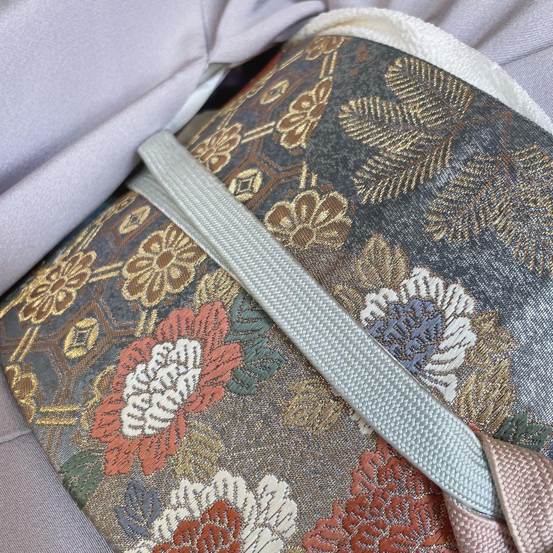 訪問着　フルセット　友禅　虫喰い　花器　落款　椿の枝　入学式　卒業式　着物　P4