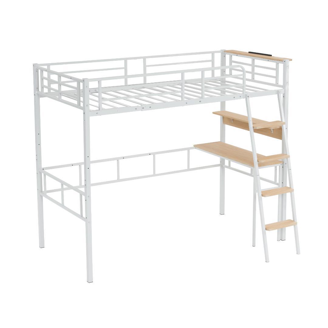 システムベット ロフトベッド コンセント付き デスク付きデスク移動でき二段ベッド