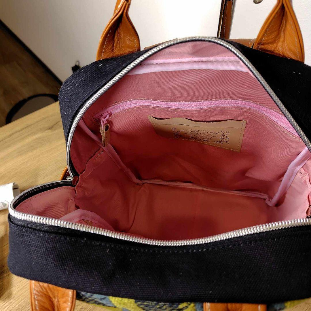 【SALE】ミナペルホネン/サラブレッドネイビー/ボストン型トートリュック本革キ