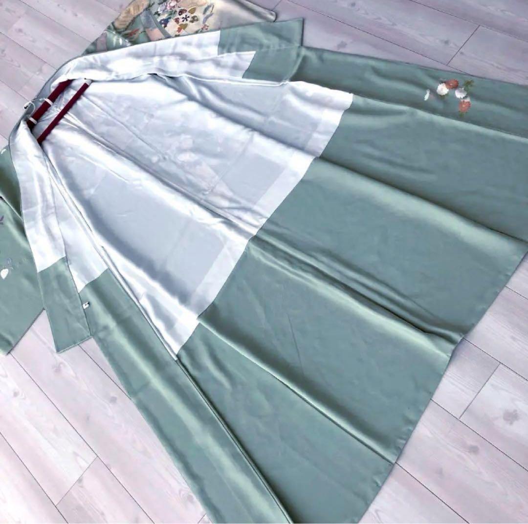 リクエスト価格に変更済み　蘇州刺繍スワトウ刺繍訪問着宝尽くし橘正絹　裄丈69cm