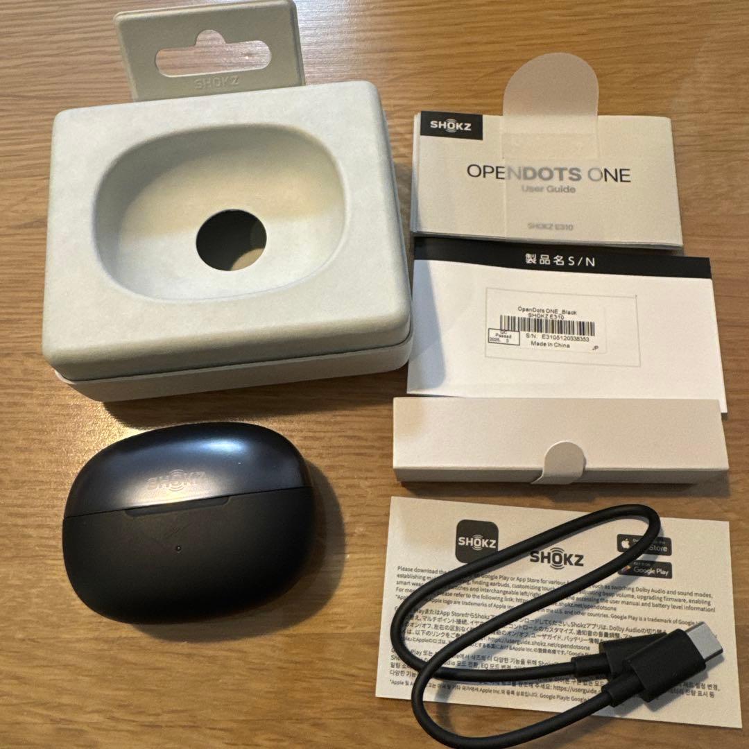 Shokz OpenDots ONE イヤーカフ ワイヤレスイヤホン　ブラック