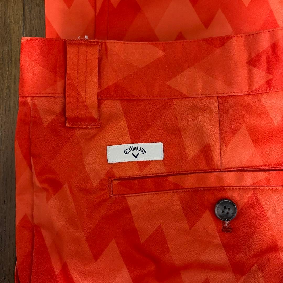 【中古】Callawayキャロウェイパンツ XL/W94㎝ 希少サイズオレンジ系