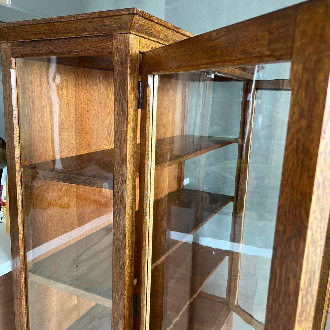 ガラス棚　食器棚　アンティーク