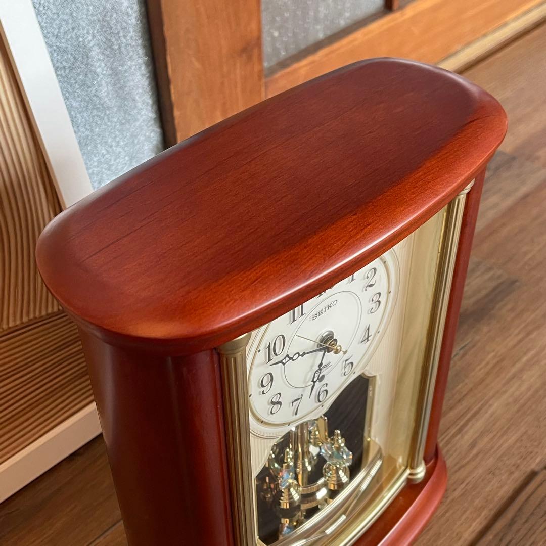 SEIKO EMBLEM 電波 置き 時計 スワロフスキー BY227B