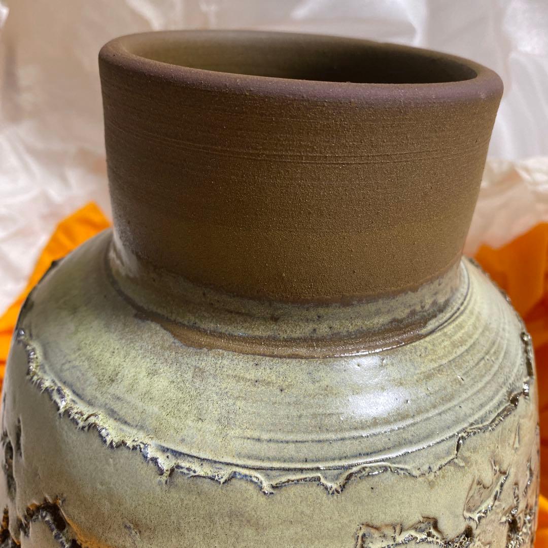 花瓶　陶器　瀬戸　広末窯　作品　美品　フラワーベース　壺　置き物　匿名配送