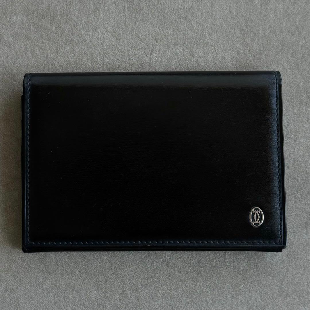 Cartier カルティエ パシャ カーフレザー 名刺入れ カードケース 黒