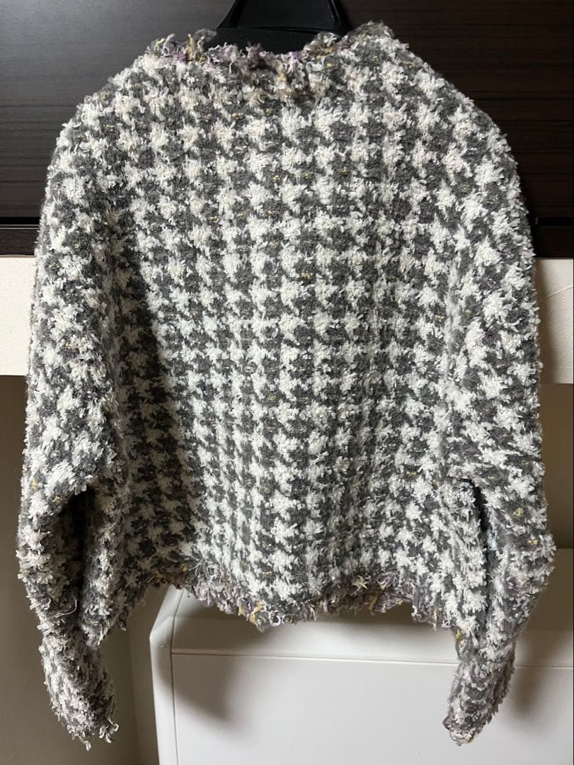 【グレースコンチネンタル】 ツイードニットショートカーディガン