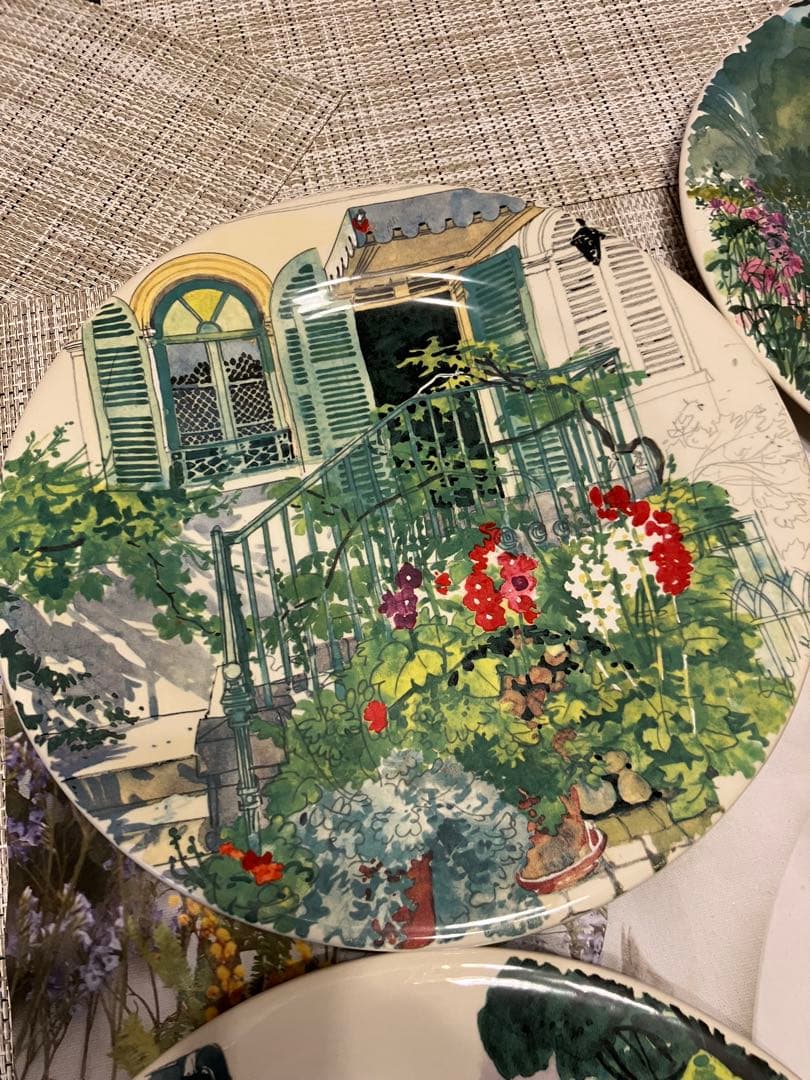 ジアン　モネ　ジヴェルニー　パリ　庭の風景絵皿 4枚セット　箱入り