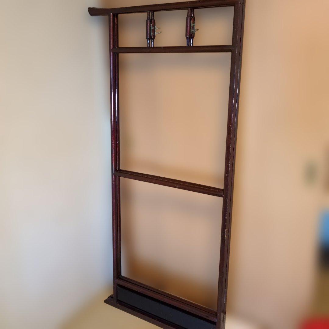 木製衣桁 ダークブラウン 2段式ハンガー