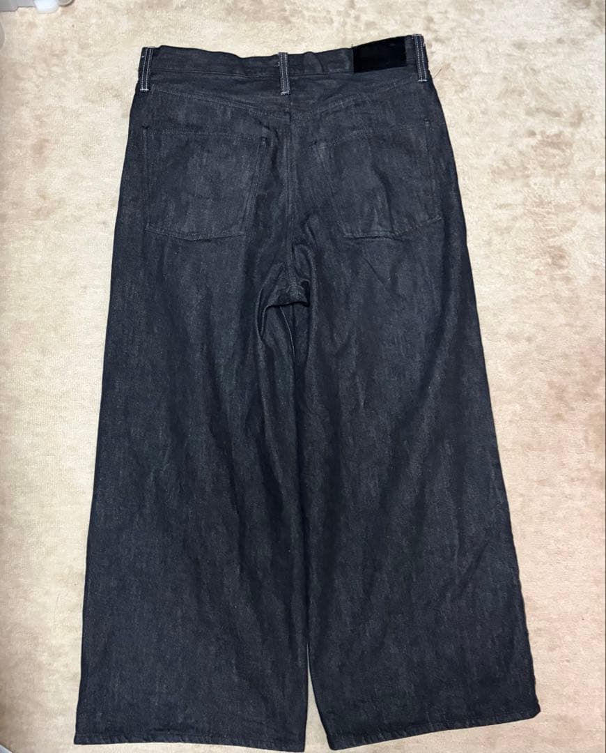 BELVET リジットデニム　ブラック　Lサイズ