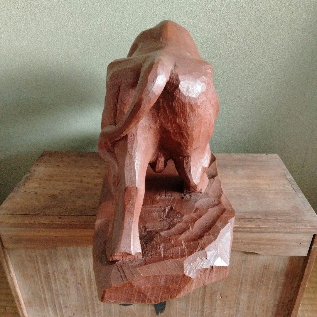 木彫　牛の彫刻　西田秀　木彫牛　井波彫刻