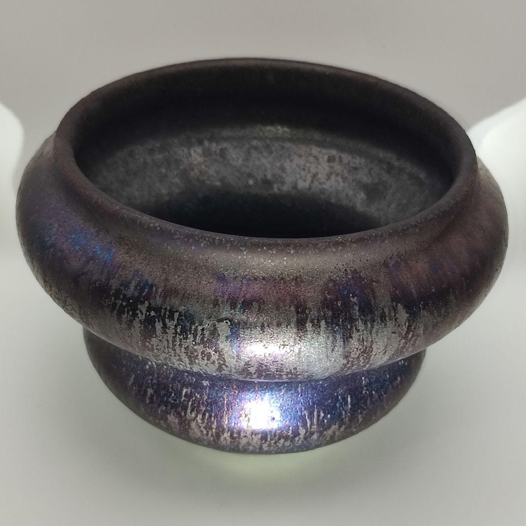 細川政己　鉢　植物鉢　y鉢　ポット　特大鉢　パープル　紫　青　ブルー
