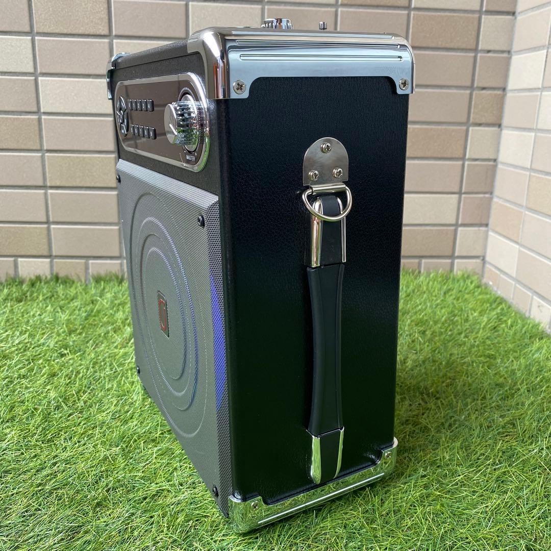 JYX-S55ポータブルカラオケセット LEDライト 2本マイク付き