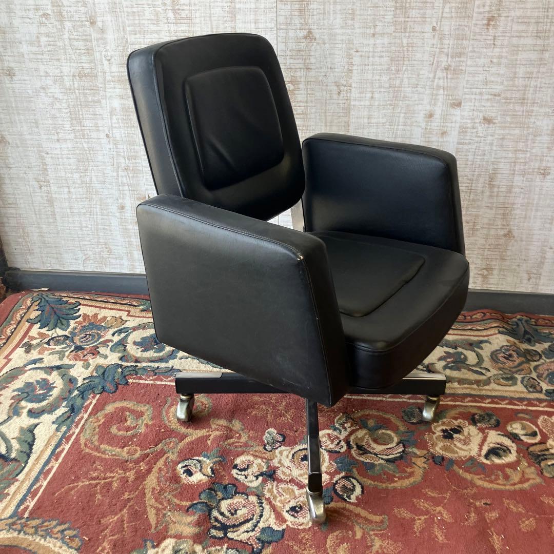 昭和レトロ オカムラ デューク 1000 回転式 アームチェア デスクチェア