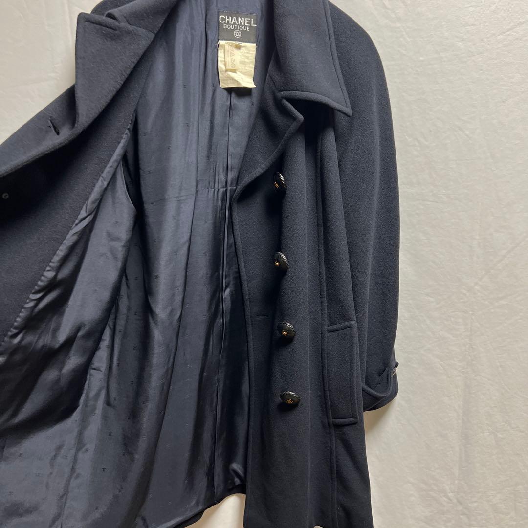 CHANEL シャネル　ココボタン コート カシミヤ100% ブラック　40